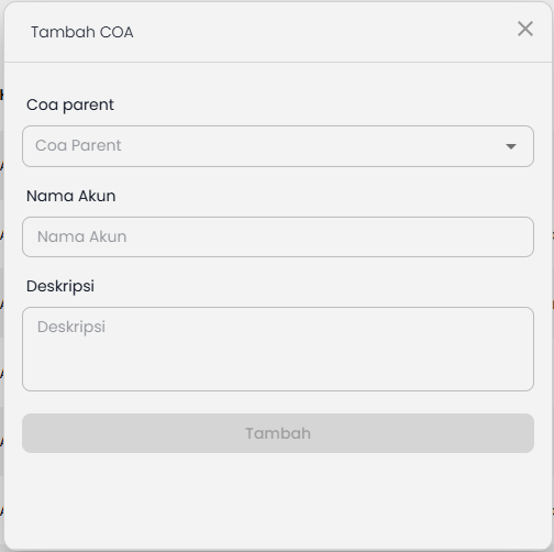 Dialog Tambah COA
