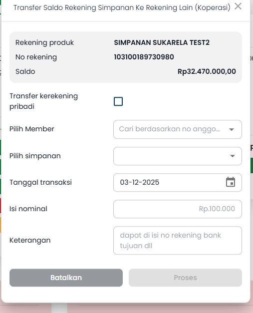 Pop Up Transfer Simpanan Sukarela