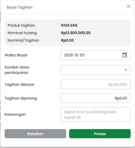 Pop Up Bayar tagihan