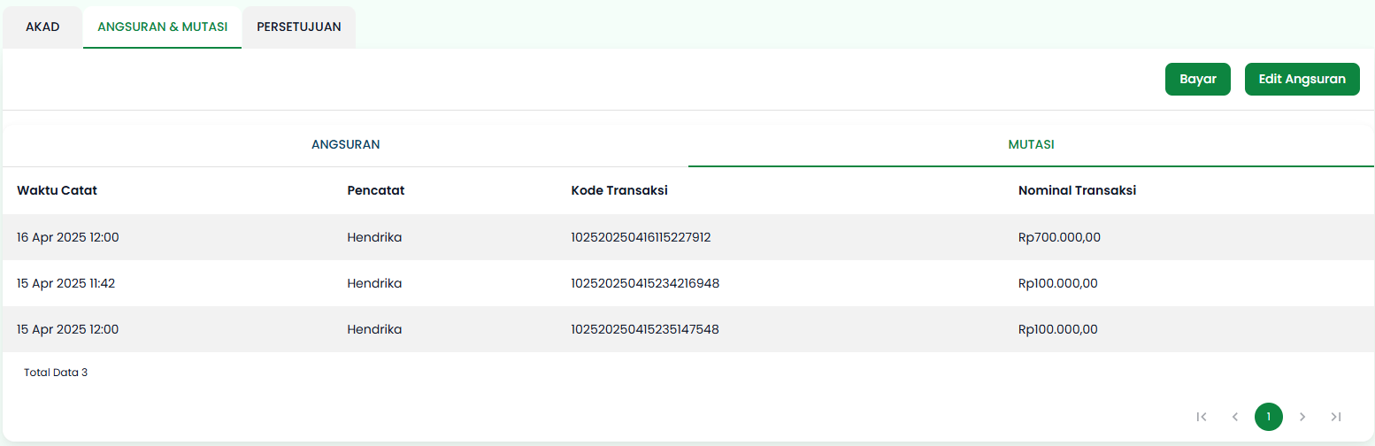 Galaman Detail Tagihan Tab Mutasi