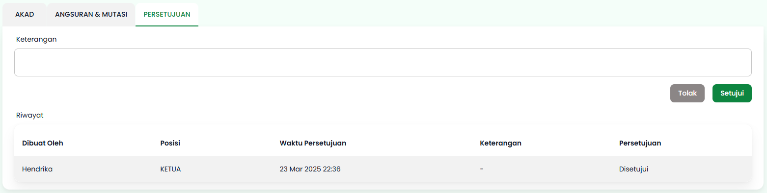Galaman Detail Tagihan Tab Persetujuan