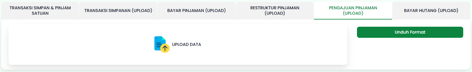 Tab Pengajuan Pinjaman (Upload)